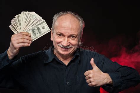 Old Man With Dollar Bills Stock Image Image Of Emotional 29427343