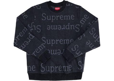 Supreme Jacquard Logo Crewneck Black Men's - SS18 - US