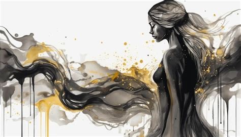 Premium Ai Image Female Silhouettes Made With Ink Generative Ai