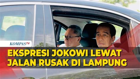 Begini Ekspresi Jokowi Saat Mobilnya Lewati Jalan Rusak Di Lampung