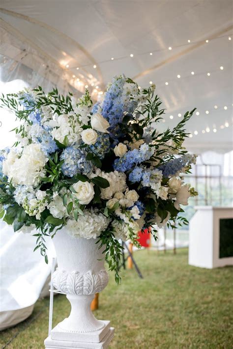 White Wedding Flower Arrangements Blue Flower Centerpieces Hydrangea