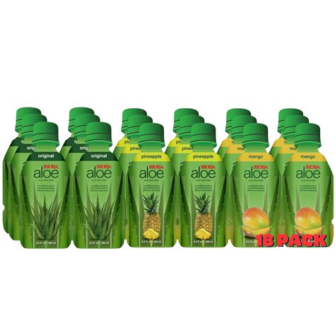 Amazon Iberia Aloe Vera Drinks With Pure Aloe Pulp 9 5 Fl Oz