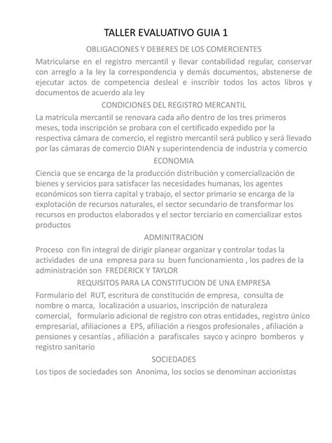 Taller Evaluativo Guia 1 PDF