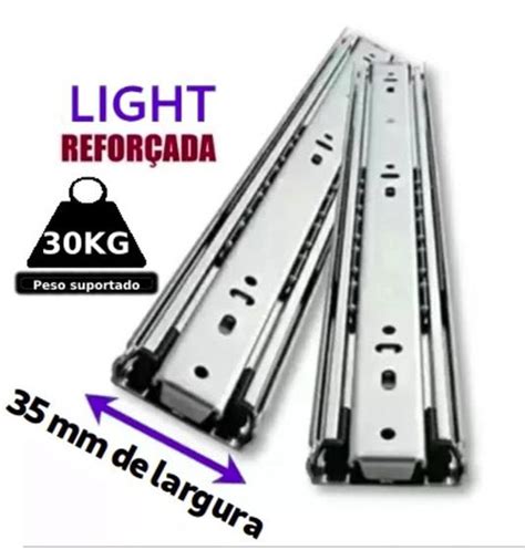 Corrediça telescópica 40cm light trilho telescópico para gaveta de