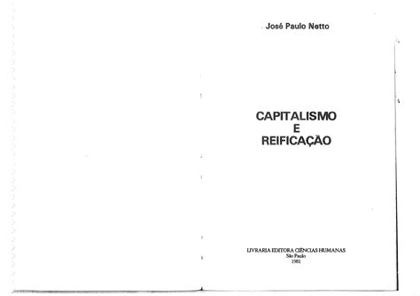 Jos Paulo Netto Capitalismo E Reifica O Introdu O Ao Servi O Social