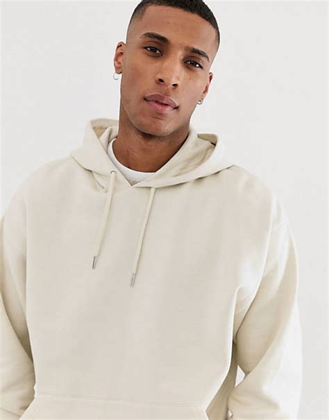 Asos Design Oversized Hoodie In Beige Asos