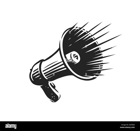 Loudspeaker Symbol Megaphone Isolated On White Vector Illustration Stock Vector Image And Art