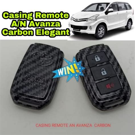 Jual Casing Remot Kunci Alarm Mobil All New Avanza Motif Carbon Elegant