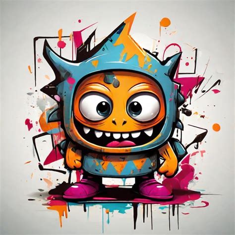 Premium Photo | Abstract grunge with monster characters Super drawing ...