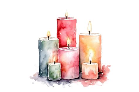 Cozy Candles Watercolor Illustration Graphic By Sayedhasansaif