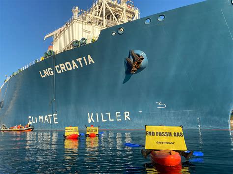 Greenpeace Protest Against Fossil Gas At LNG Offshore Terminal In