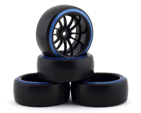 Firebrand RC Char D29B Pre Mounted 2 Piece Slick Drift Tires 4 Black