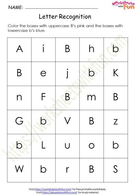 Letter Recognition Worksheets Worksheets Recognition Paste A