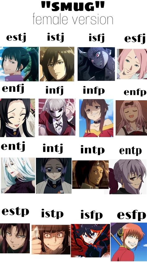 Smug Mbti Character Mbti Infj Characters