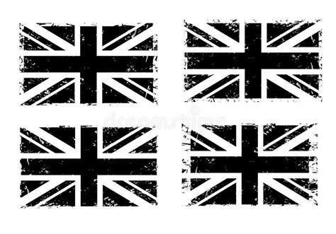 Vintage Union Jack Grupo Da Bandeira Do Grunge De Gr Bretanha Preto