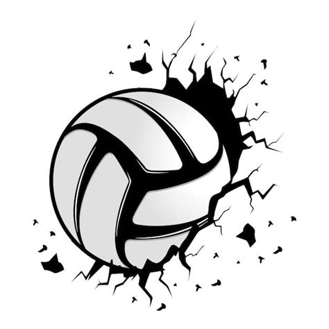 A Volleyball Ball Breaking Through The Background