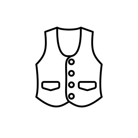 Outline Simple Vector Vest Icon Isolated On White Background