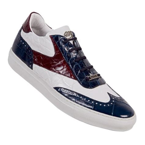 Mauri Sire 8896 Alligator Sneakers Whiteruby Redwonder Blue