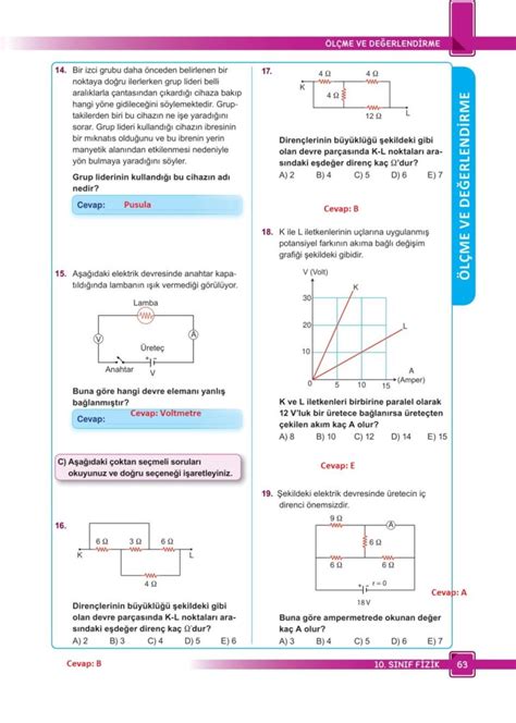 10 Sınıf Fizik Meb Yayınları Sayfa 63 Cevapları derskitabicevaplarim