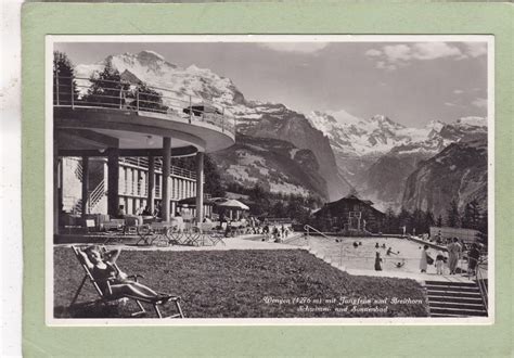 Wengen Mit Jungfrau Und Breithorn Schwimmbad Und Sonnenbad Kaufen Auf