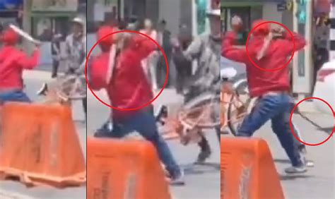 Video Tremendo Hombres Se Enfrentaron A Machete En Pleno Centro De