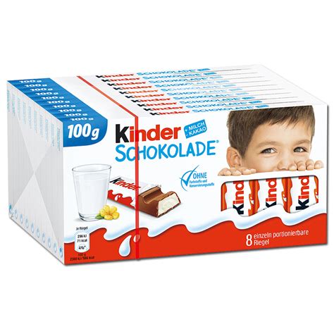 Ferrero Kinder Schokolade Riegel 10 Tafeln Je 100g Süßigkeiten Online Shop And Süßwaren