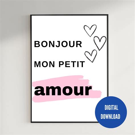 Bonjour Mon Petit Amour Eiffel Tower Wall Decor French Decor French