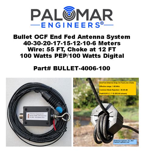 Bullet End Fed Ocf Antenna System Watt Options Feet