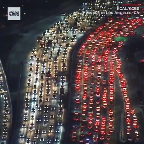 The Aerial View Of A Shocking Traffic Congestion In Los Angeles Photos