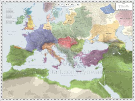 A Map Of Europe In The Year 745 Ad By Cyowari On Deviantart Europe