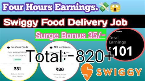 Four Hours Earnings 💸😱 Swiggy💞 Part Time Job Swiggy Salary In Bangalore 2024💞 Pankaj