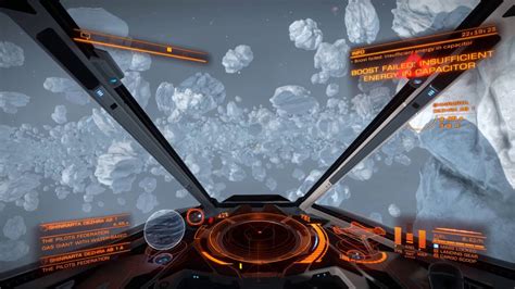 Elite Dangerous Speeding Through An Asteroid Belt In An Impirial