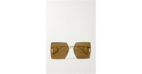 Dior 30montaigne S7u Square Frame Gold Tone Sunglasses In Metallic Lyst