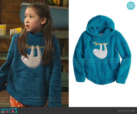 WornOnTV: Nadine’s teal sloth sherpa hoodie on Bunkd | Clothes and ...