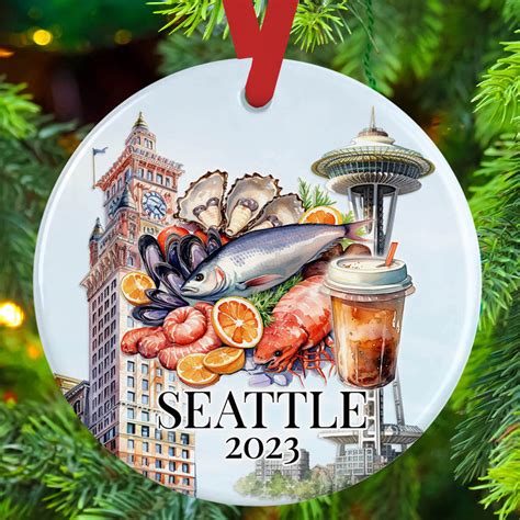 Seattle Christmas Ornament Pacific Northwest Vacation Souvenir T