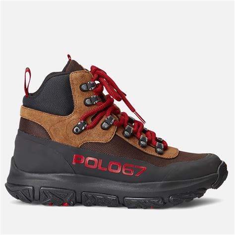 Polo Ralph Lauren Adventure 300 Suede And Mesh Hiking Boots In Brown