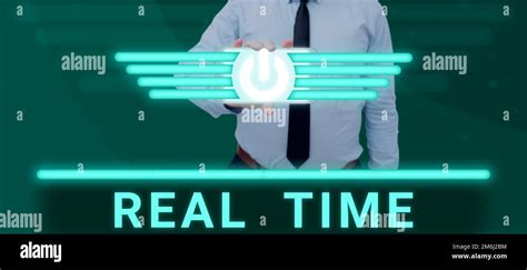 Conceptual Caption Real Time Business Concept The Actual Time During