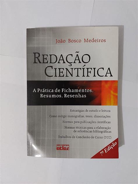 Redação Científica João Bosco Medeiros Seboterapia Livros