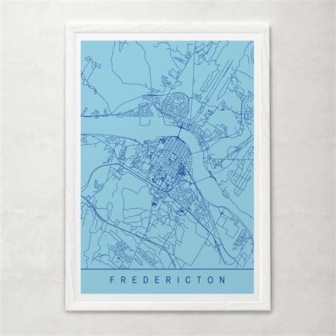 FREDERICTON CITY MAP Modern Fredericton Art Print - Etsy