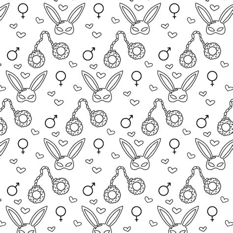 Premium Vector Vector Seamless Pattern With Handcuffs And Mask