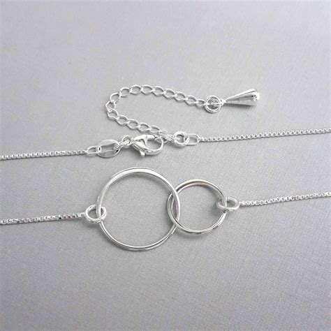 Two Interlocking Circles Necklace Etsy