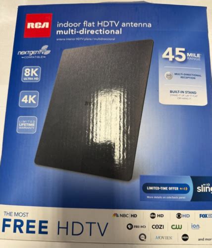 RCA Indoor Flat HDTV Antenna Multi Directional Black EBay