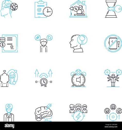 Work Efficiency Linear Icons Set Productivity Time Management