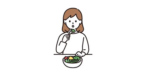 食事制限をする女性のイラスト フリー素材 イラスト イラスト キュートなスケッチ