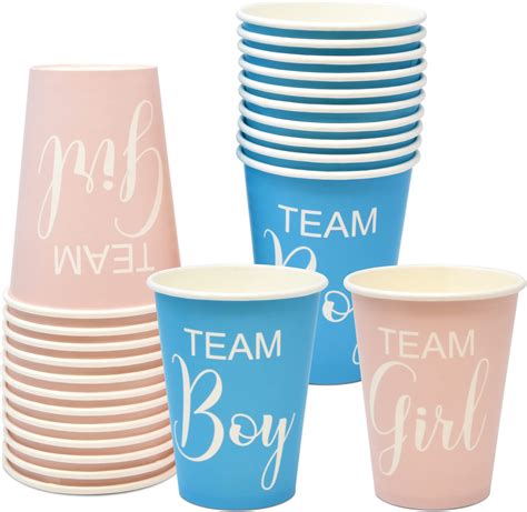 Amazon Whaline Pcs Gender Reveal Party Paper Cups Pink Blue Team