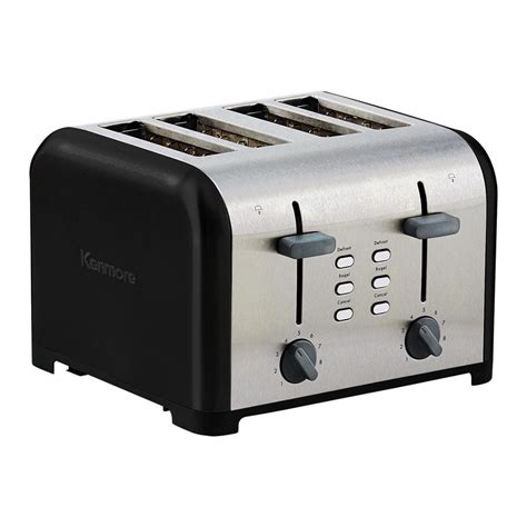 Kenmore 4 Slice Toaster Blackstainless Steel Dual Controls Extra