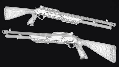 3d Model Fabarm Shotguns Vr Ar Low Poly Cgtrader