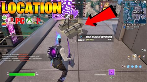 Where To Find Attack On Titan Odm Gear Mythic In Fortnite How To Get Eren Yeager Odm Gear