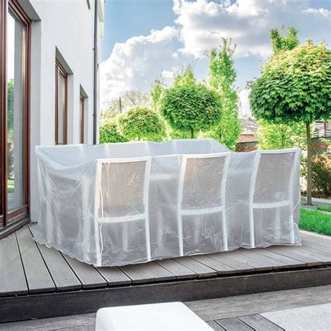 Housse De Protection Bache Pour Salon Ou Table De Jardin Transparente