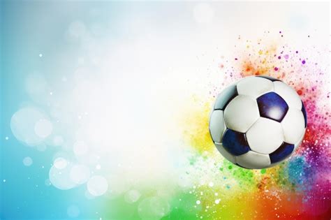 Premium Ai Image Soccer Ball On Bright Colorful Background